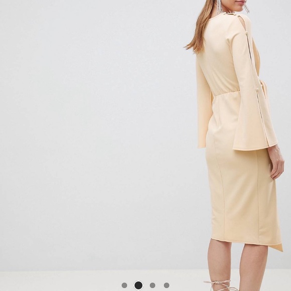 ASOS Design Kimono Button Plunge Midi Dress - Picture 7 of 14